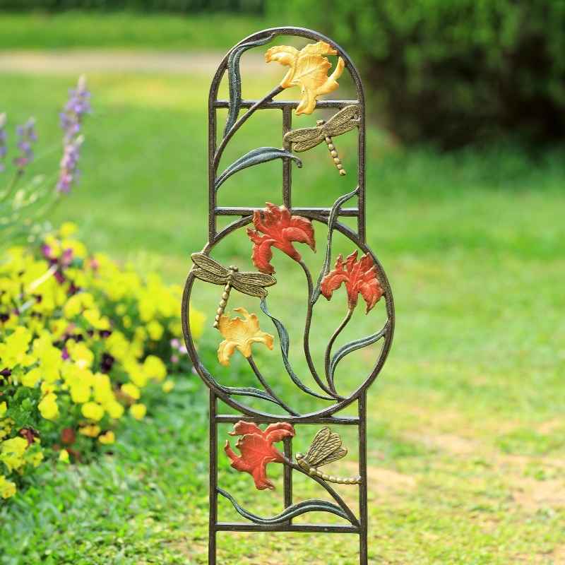 Aluminum Dragonfly Floral Trellis
