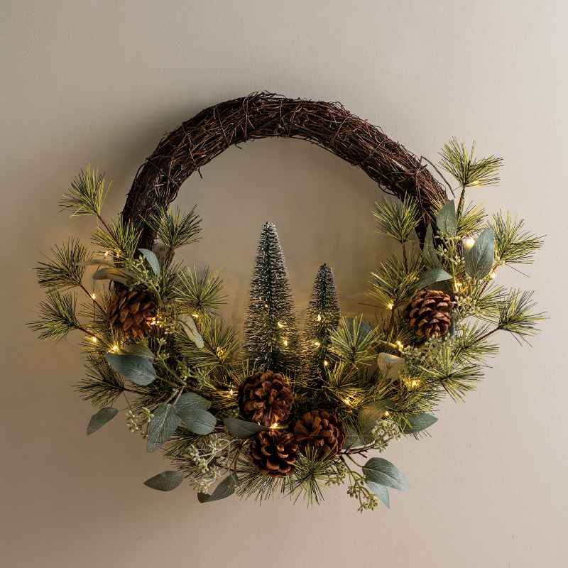 Micro LED Evergreen Wreath
