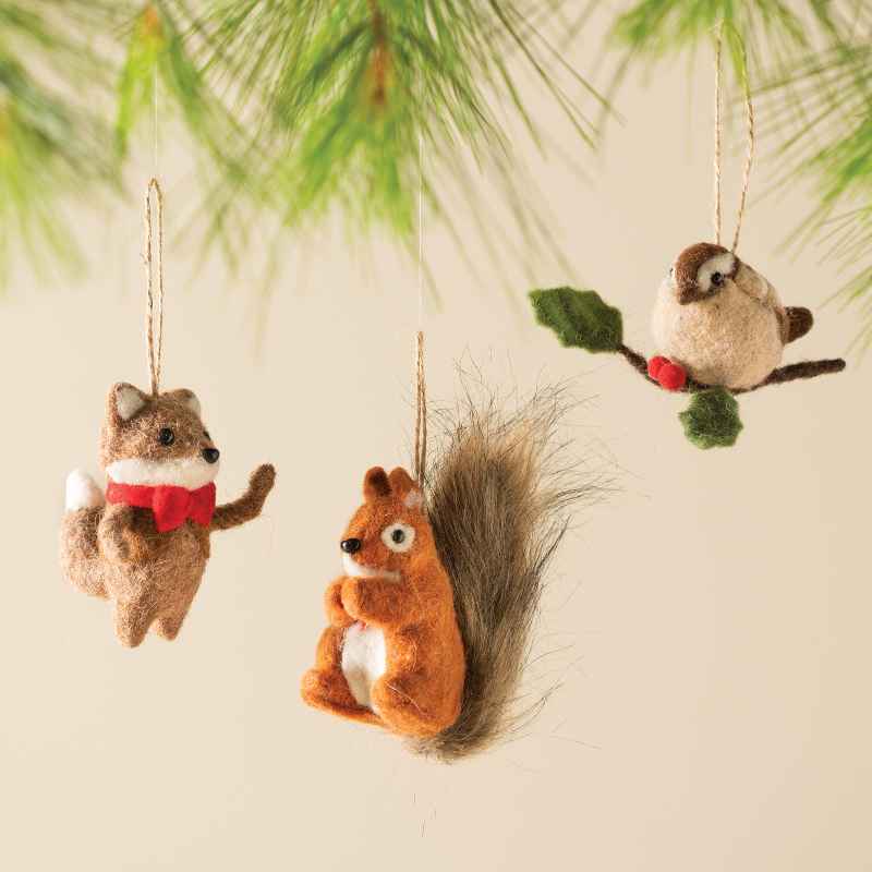 Set of 3 Assorted Forest Friends Soft Ornaments