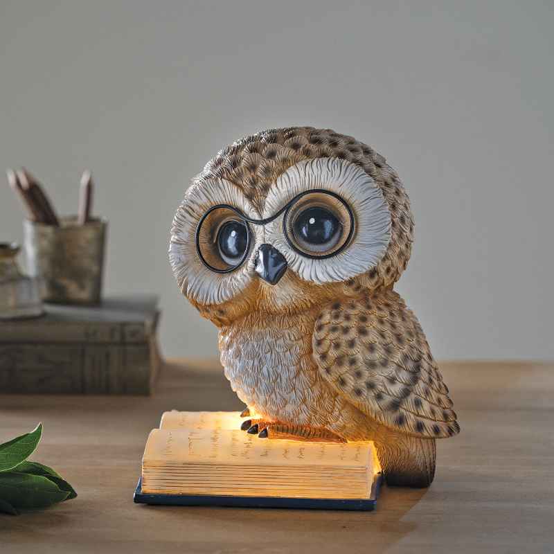 LED Reading Owl Decor