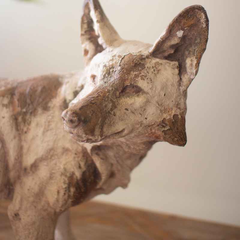 Faux Concrete Fox Statue