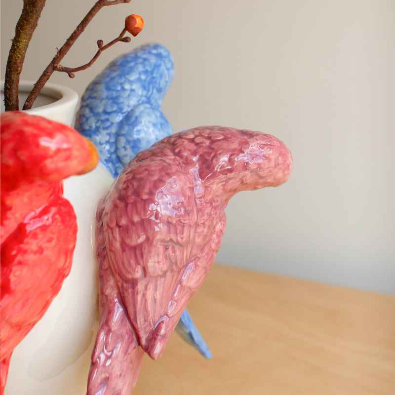 Ceramic Parrots Vase