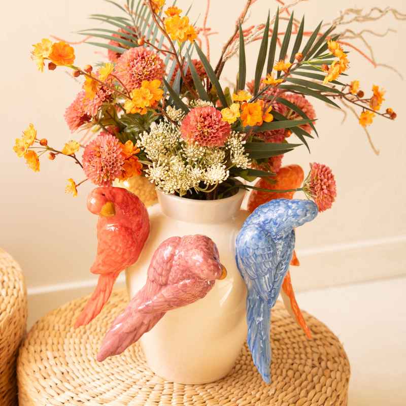 Ceramic Parrots Vase