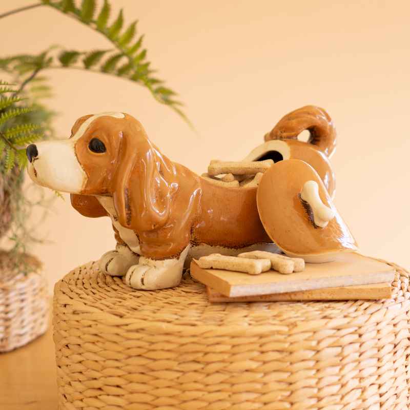 Ceramic Basset Hound Cannister
