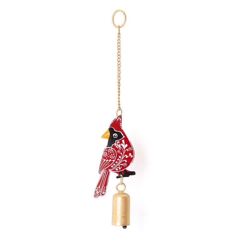 Hand Painted Henna Cardinal Wind Chime