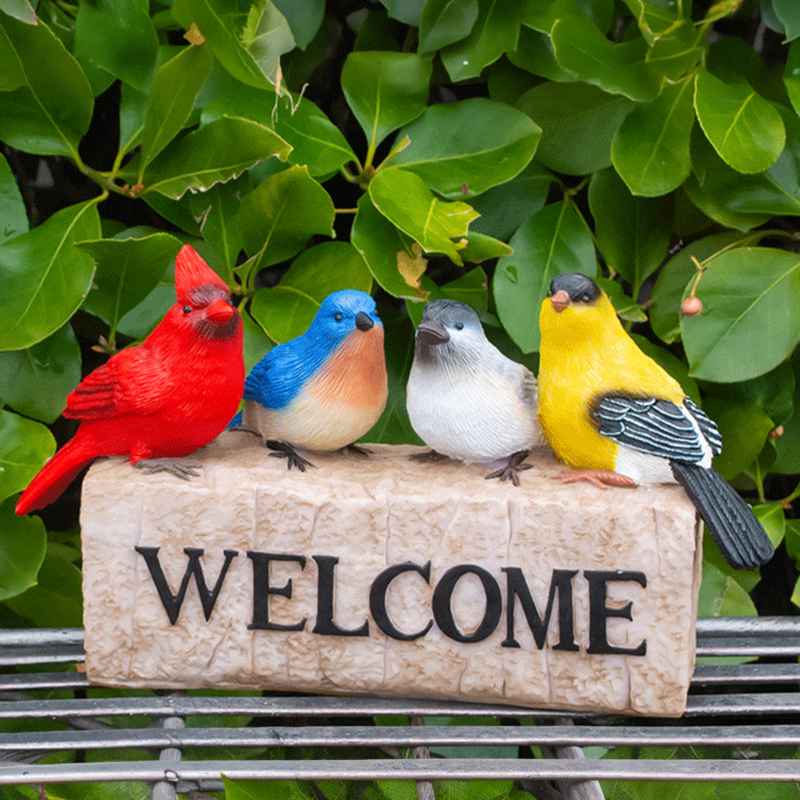Backyard Birds Welcome Statue