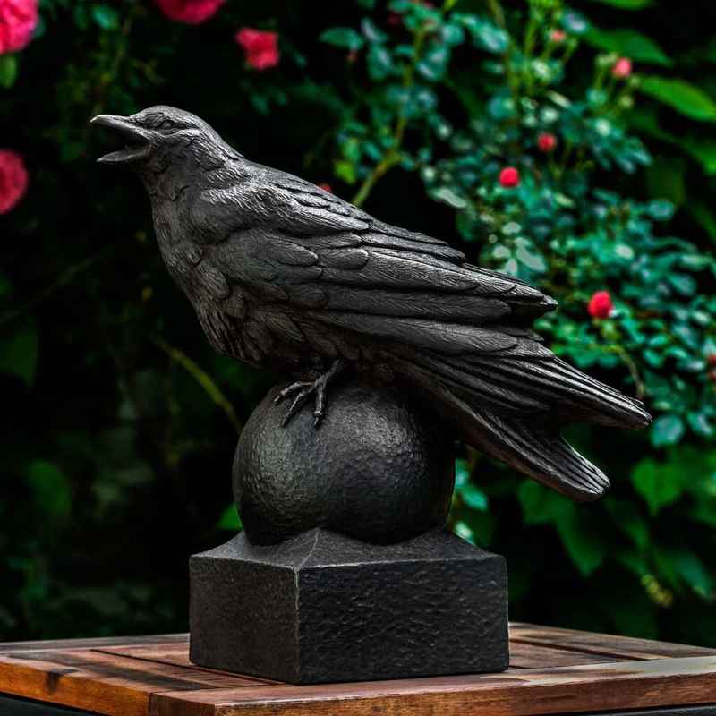 Corvus Raven Cast Stone Statue