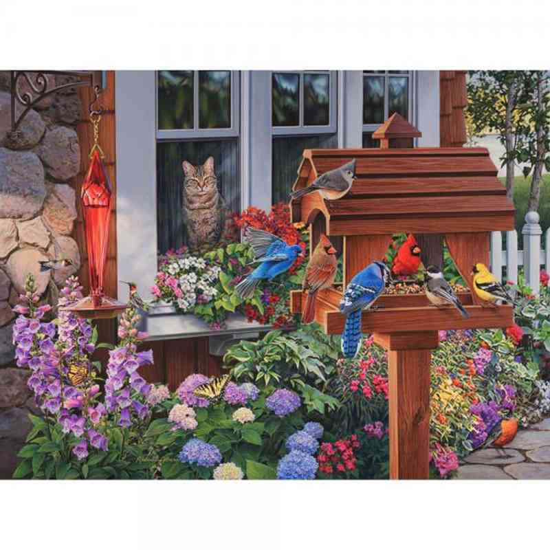 Window Cat Birdwatcher 1000 Piece Puzzle