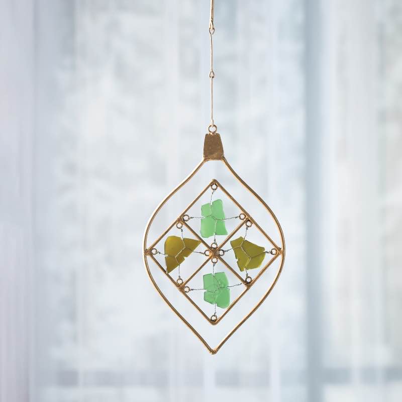 Oversized Recycled Glass Hanging Ornament