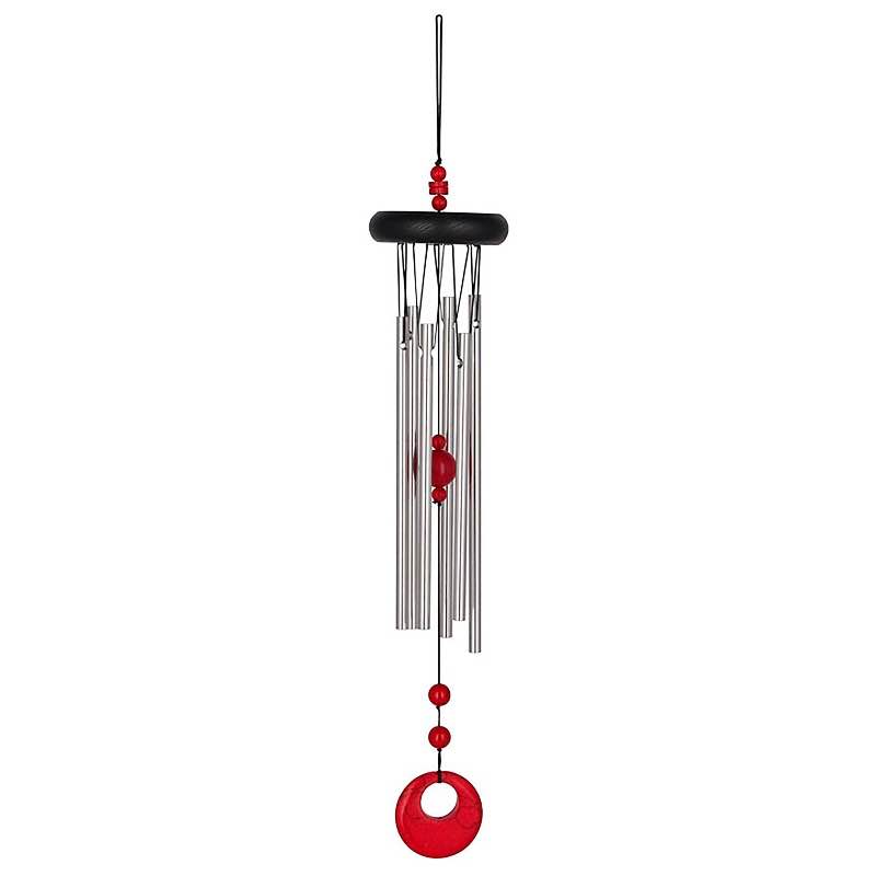 Chakra Wind Chimes with Semi-Precious Stone Accents - Red Coral