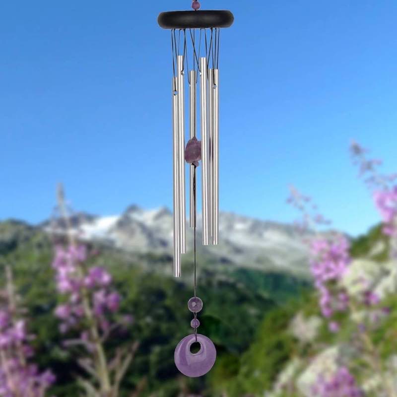 Silvertone and Amethyst Chakra Wind Chime