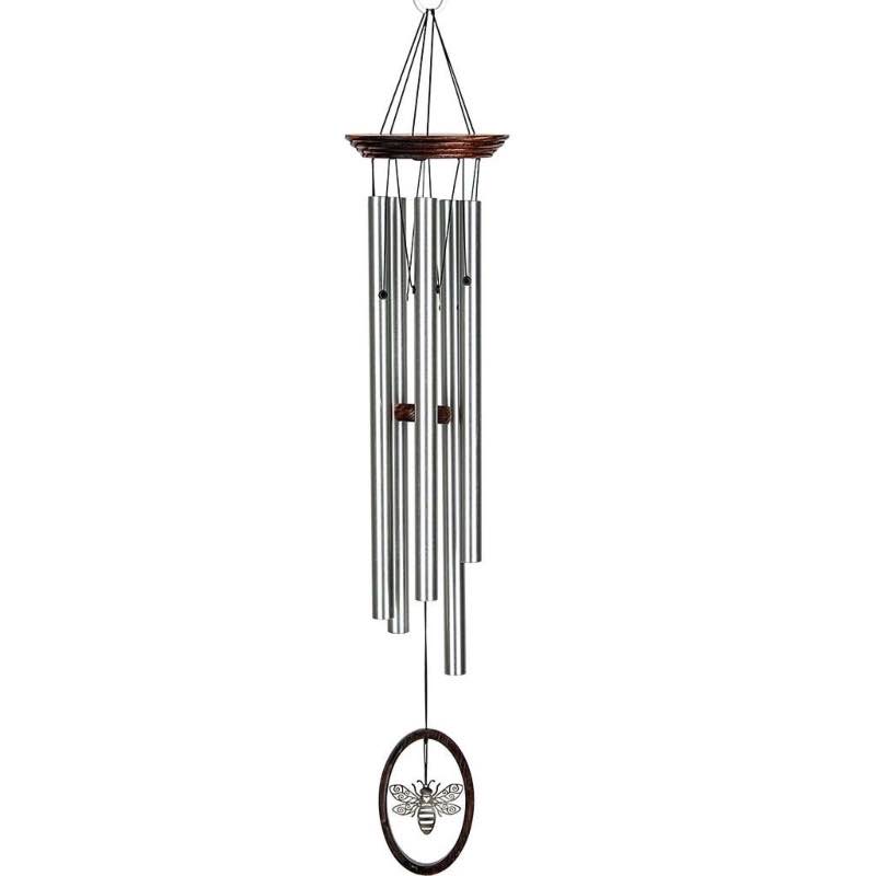 Bumble Bee Wind Chime with Aluminum Tubes and Wooden Top