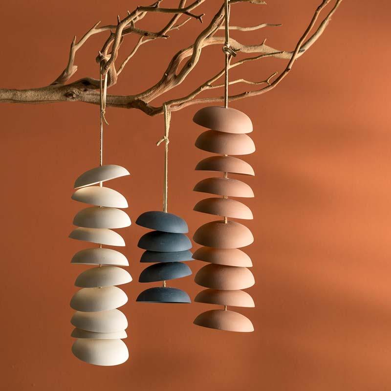 5-Disc Ceramic Wind Chime(terra-cotta)