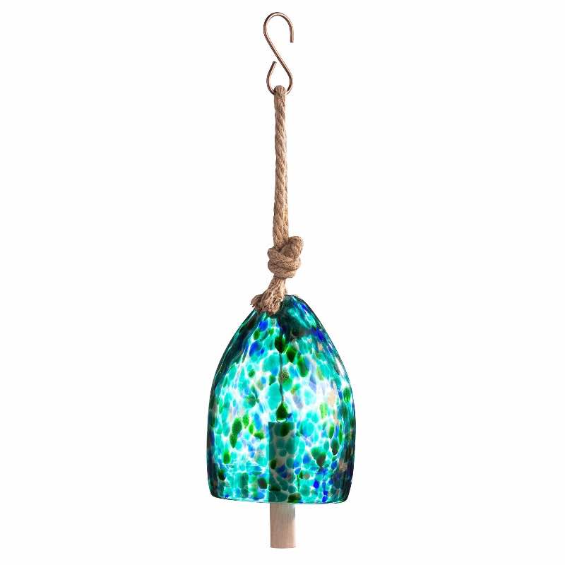 Colorful Mouth-Blown Glass Bell (blue)