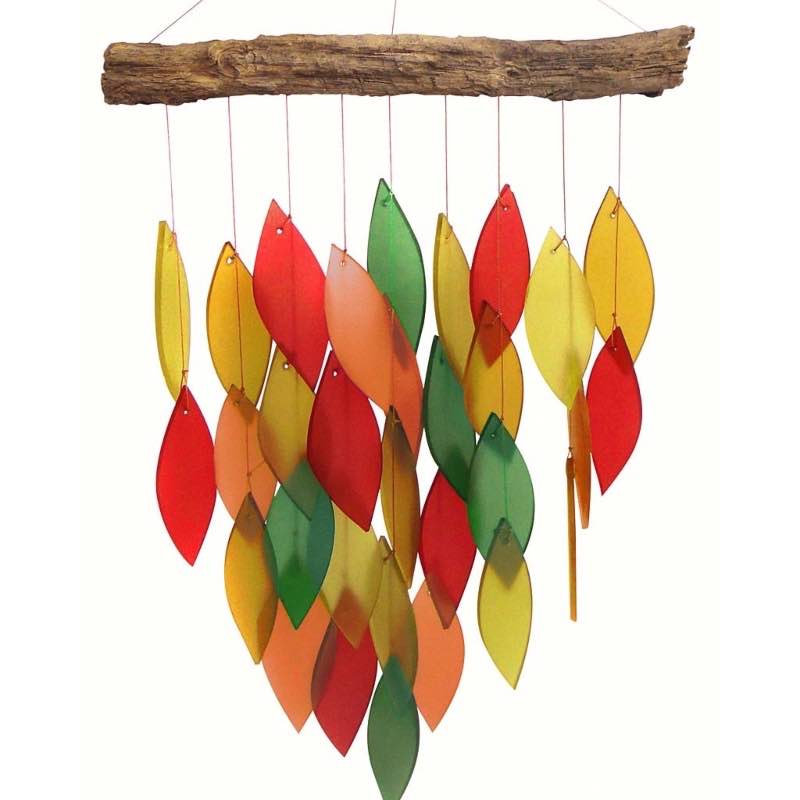 Fall Glass Leaves Wind Chime