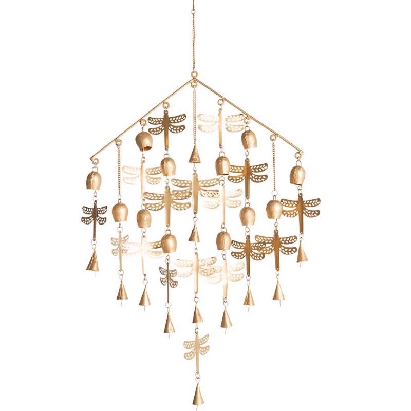 Golden Dragonflies Wind Chime