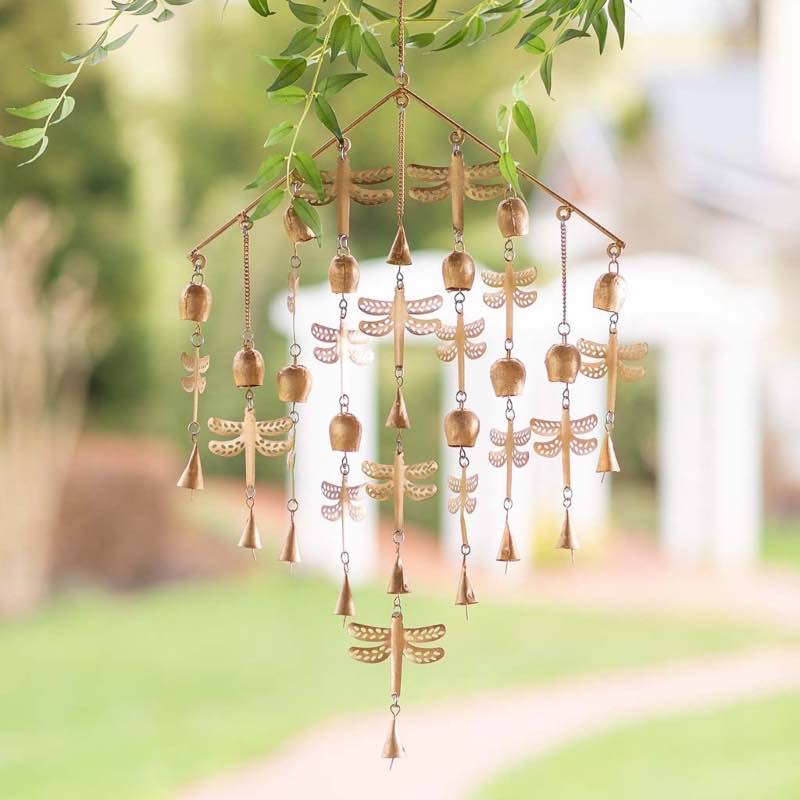 Golden Dragonflies Wind Chime