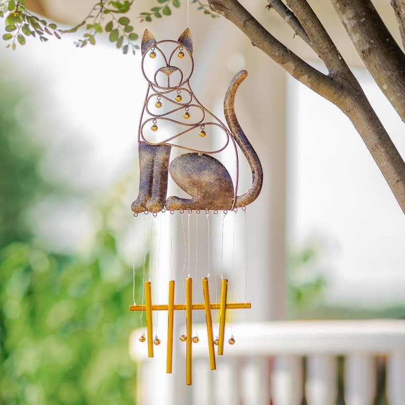 Handcrafted Metal Cat Wind Chime