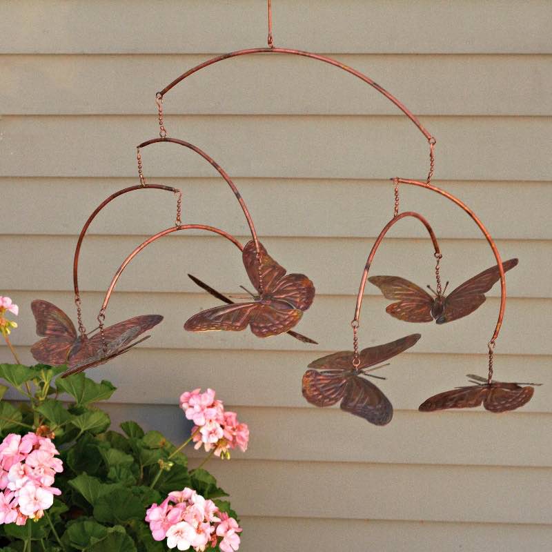 Flamed Copper Butterfly Mobile