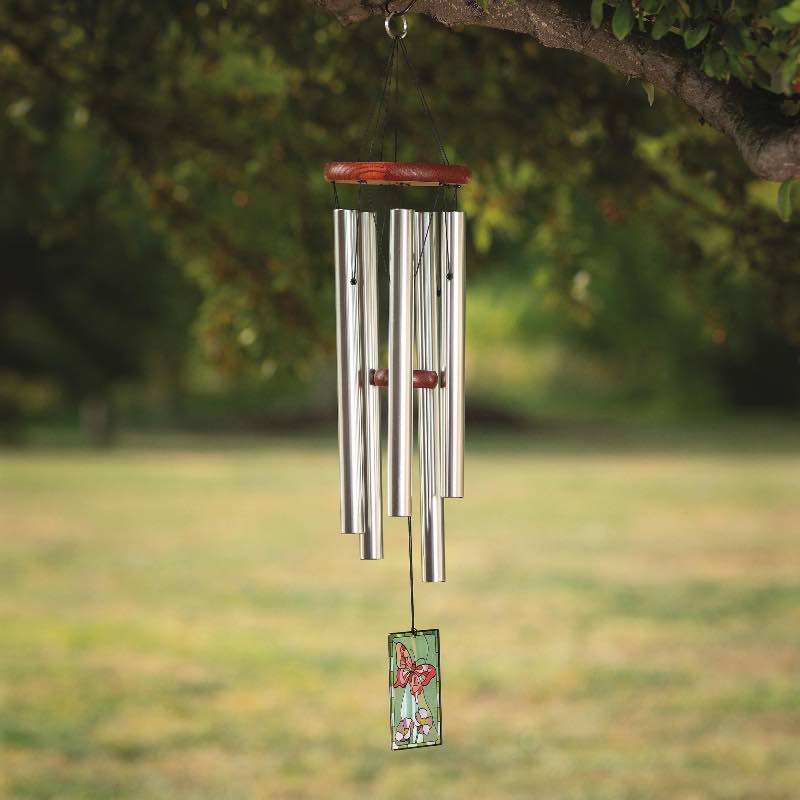 Wood and Aluminum Butterfly Wind Chime