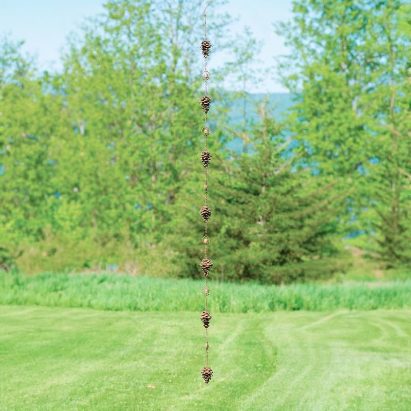 Flamed Metal Pinecone Rain Chain