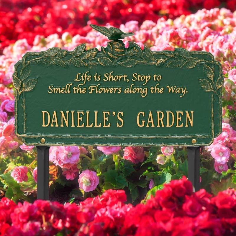 Personalized Life is Short Quote Garden Plaque - Green