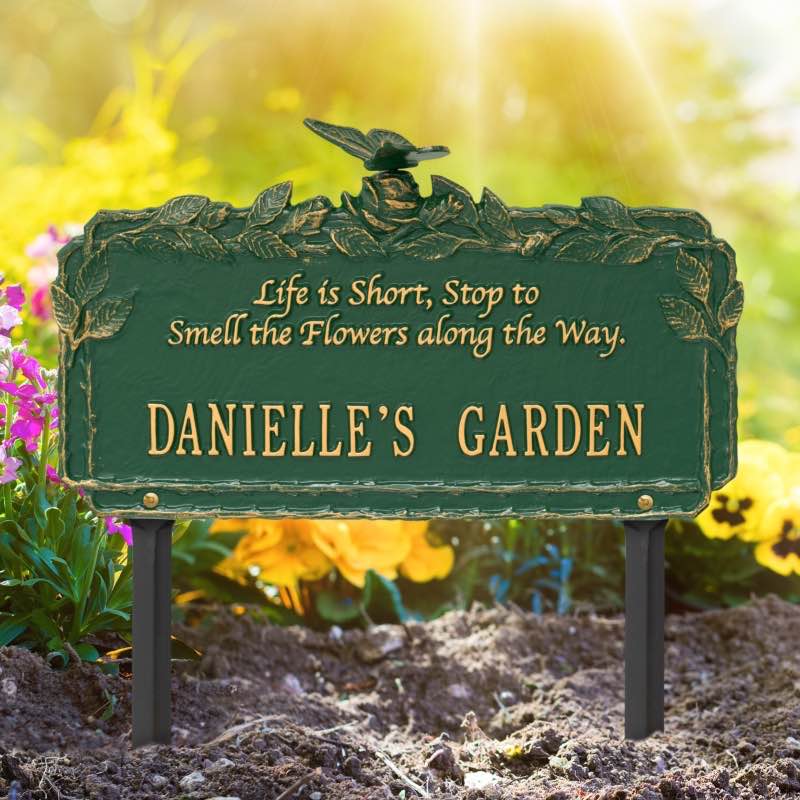 Personalized Life is Short Quote Garden Plaque - Green