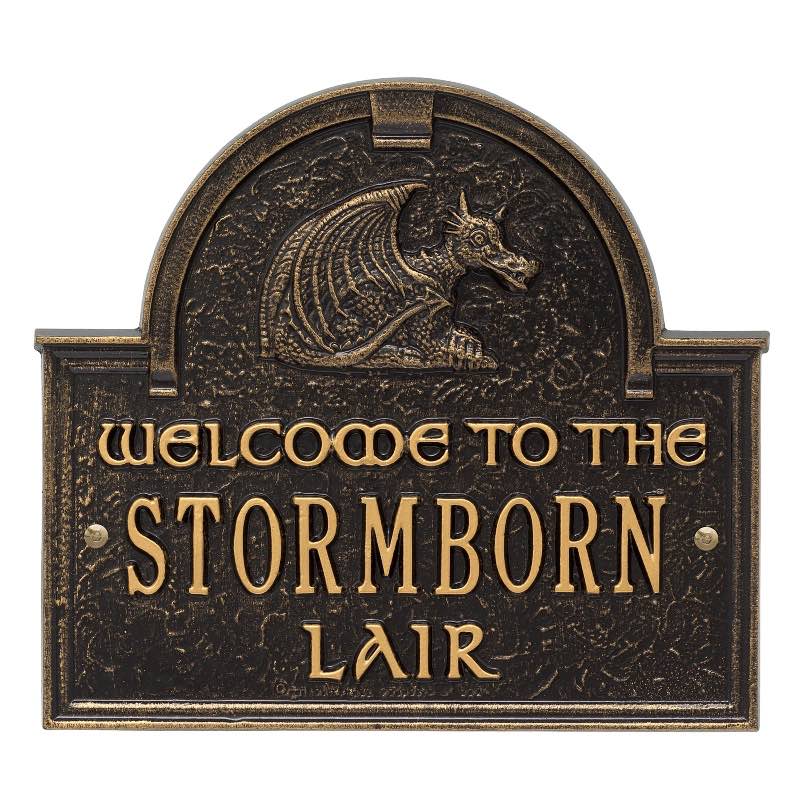 Dragon Welcome Plaque - Black/Gold