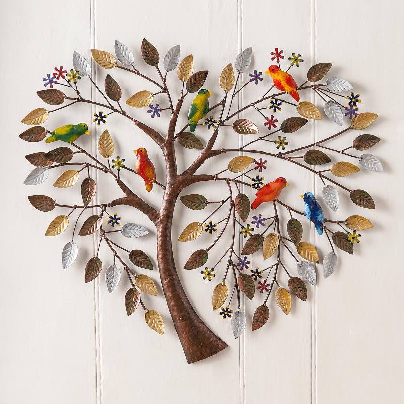 Handcrafted Heart Tree Metal Wall Art