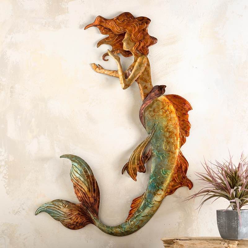 Handcrafted Metal Mermaid Wall Art