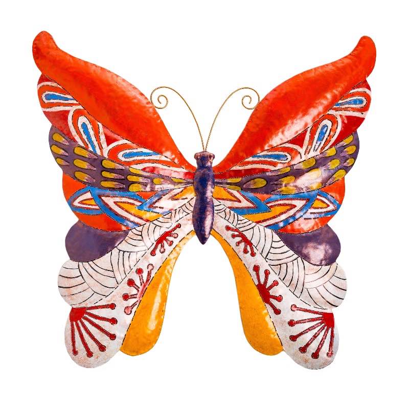 Handcrafted Colorful Metal Butterfly Wall Art