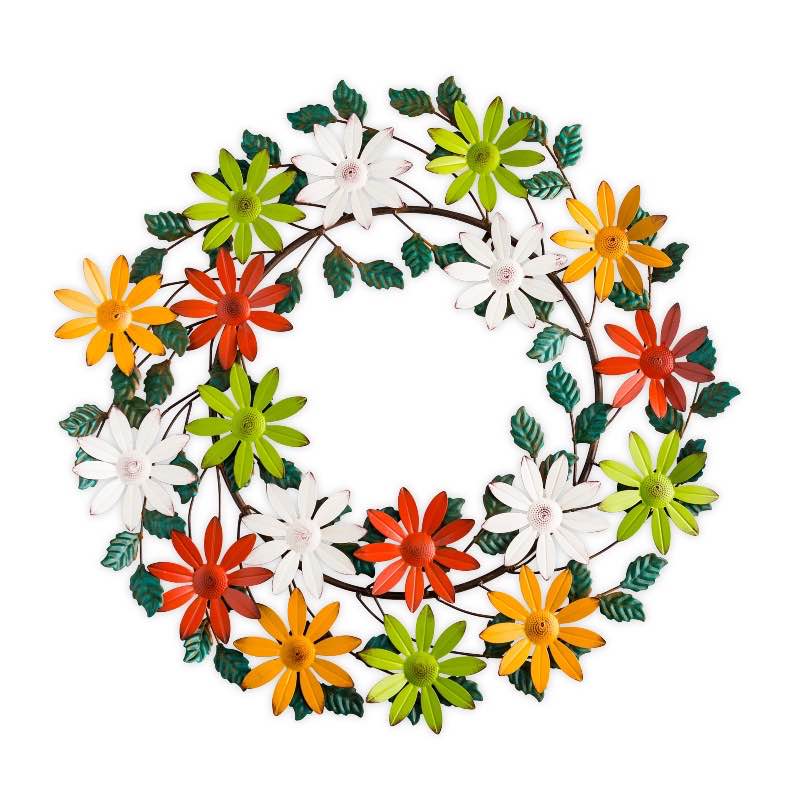 Colorful Metal Flower Wreath