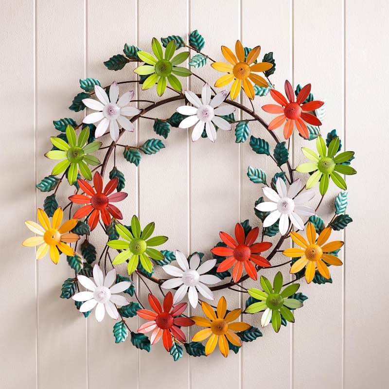 Colorful Metal Flower Wreath