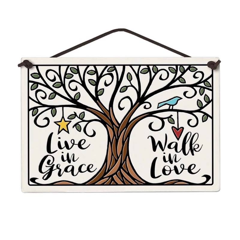 Live in Grace Wall Ceramic Plaque