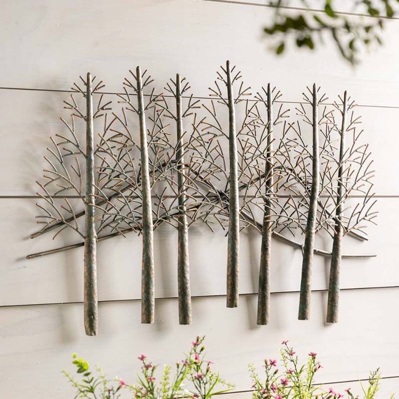 Trees and Mountains Handmade Metal Indoor or Outdoor Wall Art