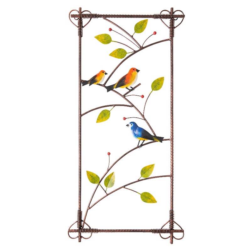 Handcrafted Three Birds Indoor/Outdoor Metal Wall Art