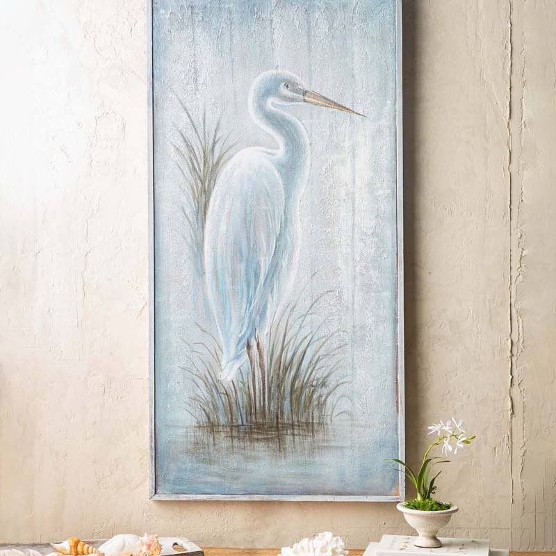 Heron Painting on Wood