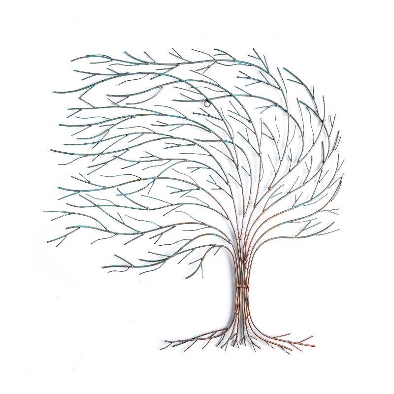 Hand-cut and Painted Windswept Tree Wall Art