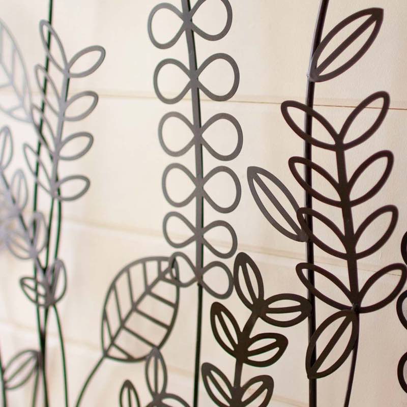 Metal Wire Flowers and Ferns Wall Art