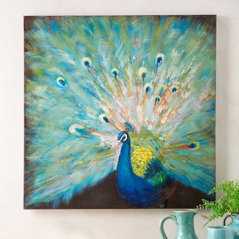 Hand-Painted Peacock on Canvas