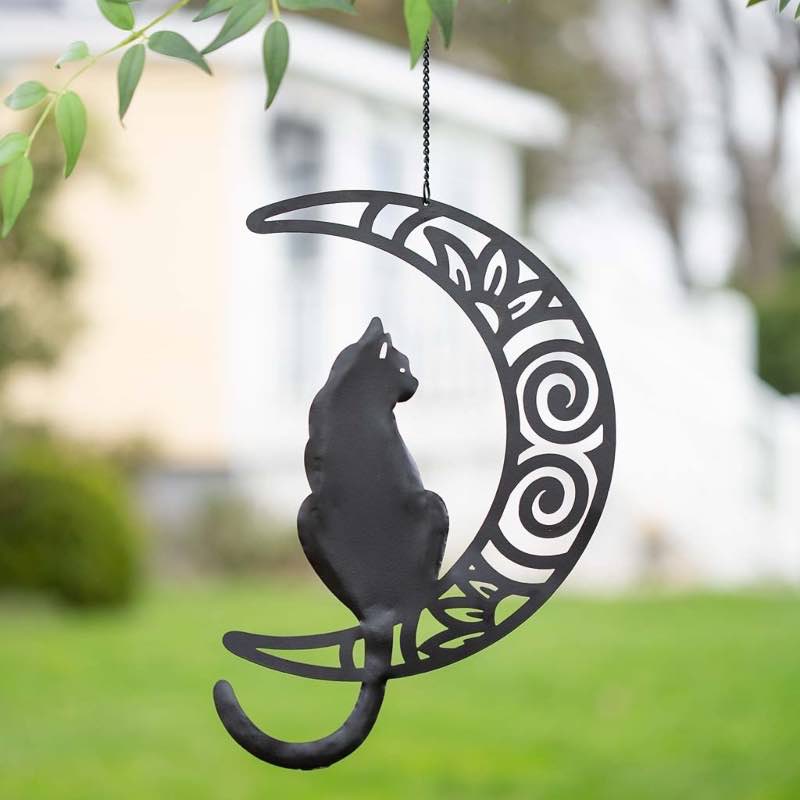 Black Cat Crescent Moon Mobile