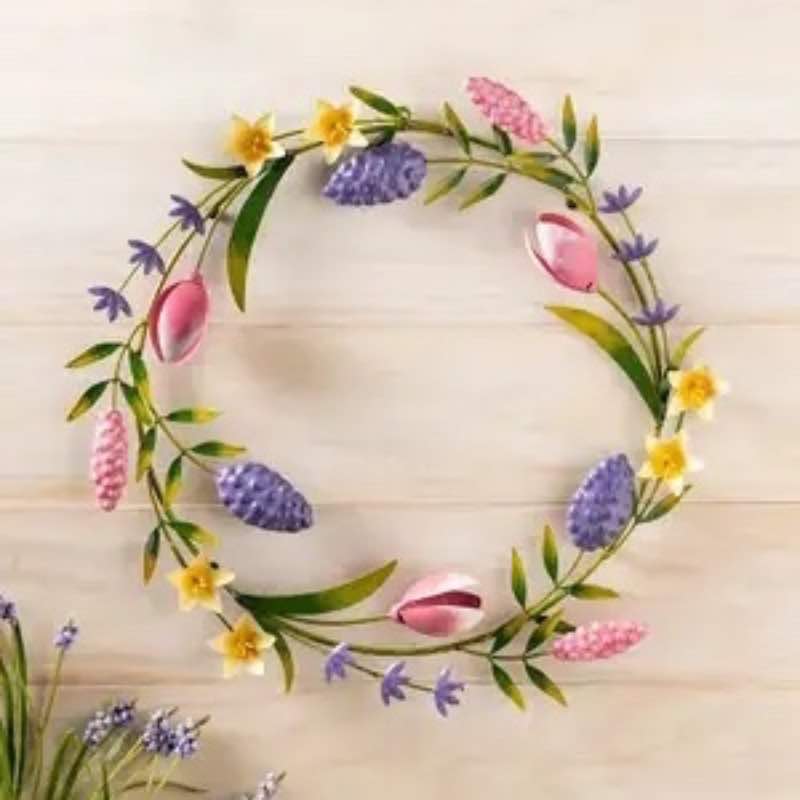 Spring Blooms Metal Wreath