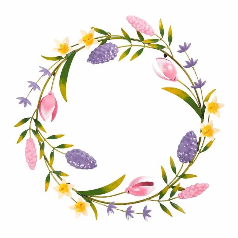 Spring Blooms Metal Wreath