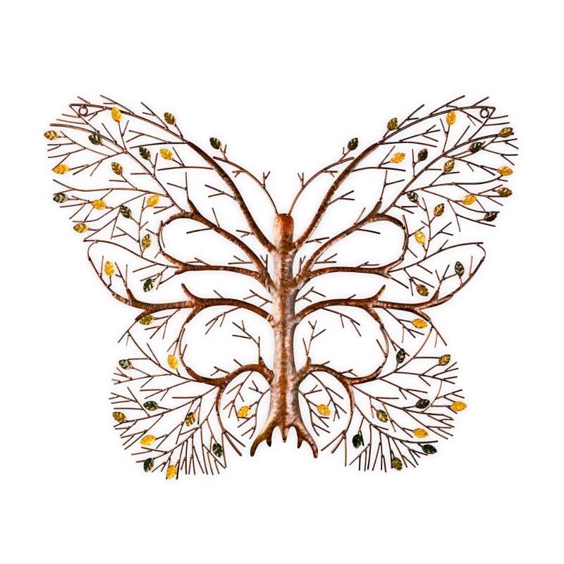 Butterfly with Branches Metal Wall Art