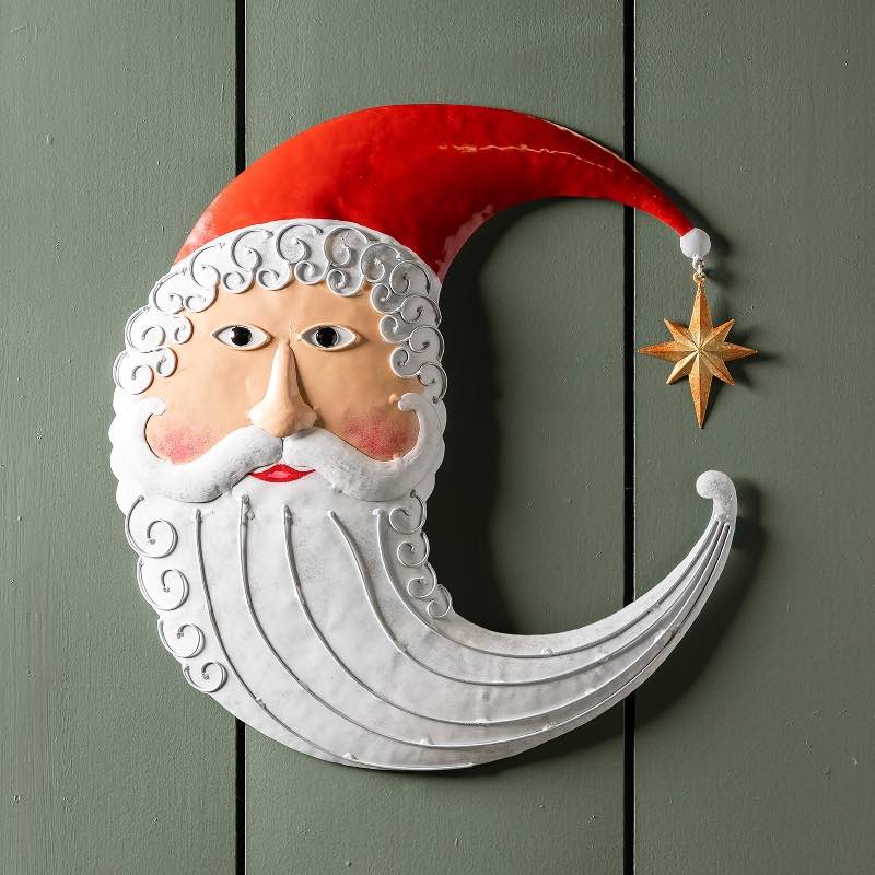 Metal Santa Moon Wall Art