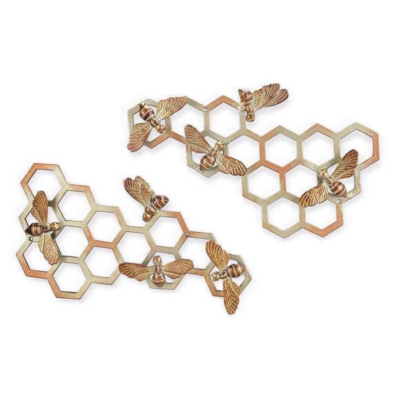 Bee and Honeycomb Wall Hanging, Set of 2