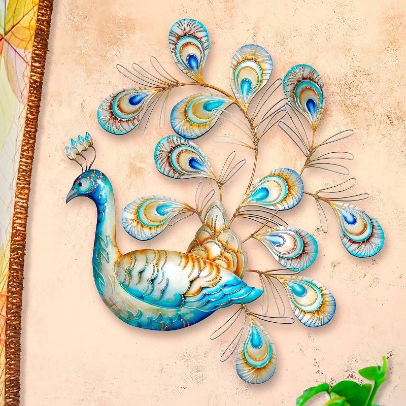 Capiz Shell Peacock Wall Art