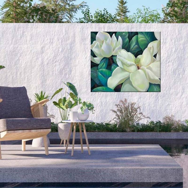 Indoor/Outdoor Magnolia Flower Wall Art