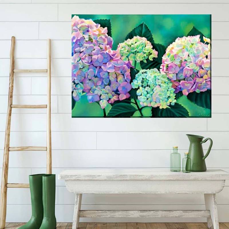 Indoor/Outdoor Hydrangea Flower Wall Art