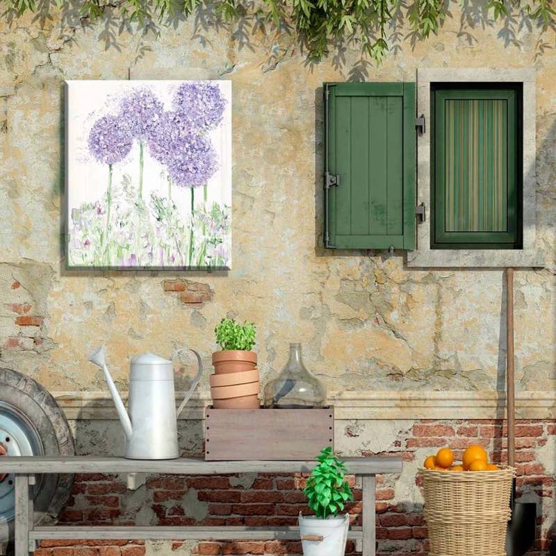 Indoor/Outdoor Purple Allium Wall Art